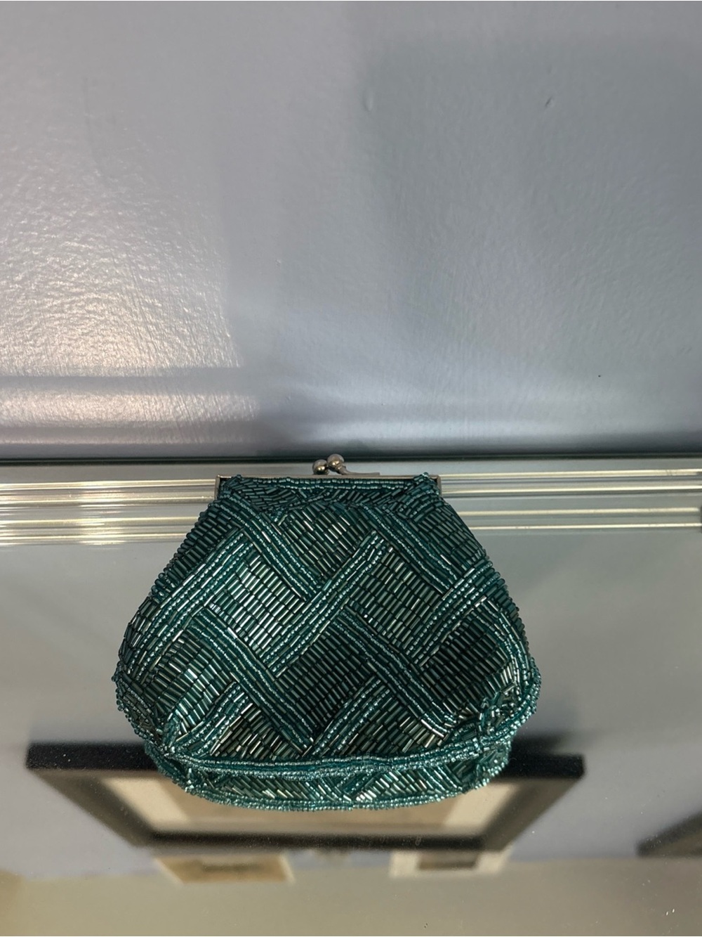 Cache Teal Beaded Evening Clutch - Elegant Women’s Bag
